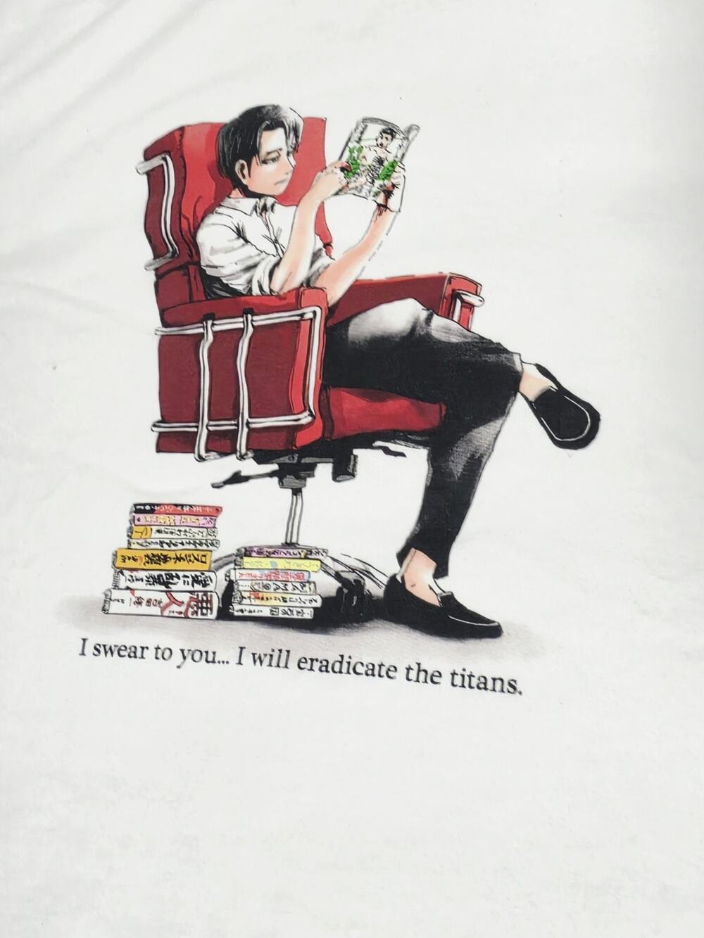 UNIQLO Attack on Titan Manga XL Graphic T-shirt White Levi Japan Retired HTF